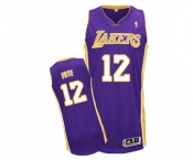 Youth Adidas Los Angeles Lakers #12 Channing Frye Authentic Purple Road NBA Jersey