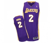 Youth Adidas Los Angeles Lakers #2 Derek Fisher Authentic Purple Road NBA Jersey