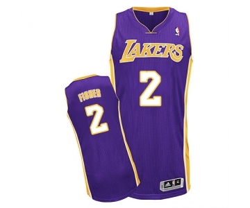 Youth Adidas Los Angeles Lakers #2 Derek Fisher Authentic Purple Road NBA Jersey