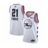 Youth Jordan Philadelphia 76ers #21 Joel Embiid Swingman White 2019 All-Star Game Basketball Jersey