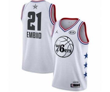 Youth Jordan Philadelphia 76ers #21 Joel Embiid Swingman White 2019 All-Star Game Basketball Jersey