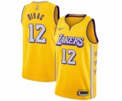 Youth Los Angeles Lakers #12 Vlade Divac Swingman Gold Basketball Jersey - 2019-20 City Edition