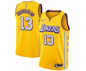 Youth Los Angeles Lakers #13 Wilt Chamberlain Swingman Gold Basketball Jersey - 2019-20 City Edition