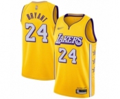 Youth Los Angeles Lakers #24 Kobe Bryant Swingman Gold Basketball Jersey - 2019-20 City Edition