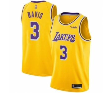 Youth Los Angeles Lakers #3 Anthony Davis Swingman Gold Basketball Jersey - Icon Edition