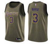 Youth Los Angeles Lakers #3 Anthony Davis Swingman Green Salute to Service Basketball Jersey