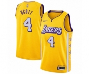 Youth Los Angeles Lakers #4 Byron Scott Swingman Gold Basketball Jersey - 2019-20 City Edition