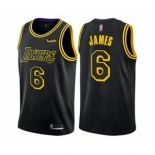 Youth Los Angeles Lakers #6 LeBron James Swingman Black Basketball Jersey - City Edition