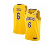 Youth Los Angeles Lakers #6 LeBron James Swingman Gold Basketball Jersey - Icon Edition