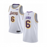 Youth Los Angeles Lakers #6 LeBron James Swingman White Basketball Jersey - Association Edition