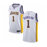 Youth Nike Los Angeles Lakers #1 Kentavious Caldwell-Pope Swingman White NBA Jersey - Association Edition