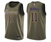 Youth Nike Los Angeles Lakers #11 Michael Beasley Swingman Green Salute to Service NBA Jersey