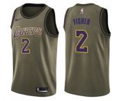 Youth Nike Los Angeles Lakers #2 Derek Fisher Swingman Green Salute to Service NBA Jersey