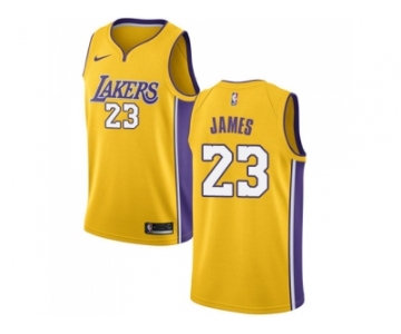 Youth Nike Los Angeles Lakers #23 LeBron James Gold NBA Swingman Icon Edition Jersey