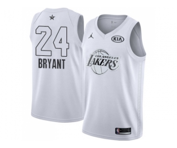 Youth Nike Los Angeles Lakers #24 Kobe Bryant White NBA Jordan Swingman 2018 All-Star Game Jersey