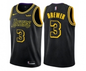 Youth Nike Los Angeles Lakers #3 Corey Brewer Swingman Black NBA Jersey - City Edition