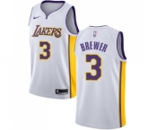 Youth Nike Los Angeles Lakers #3 Corey Brewer Swingman White NBA Jersey - Association Edition