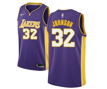 Youth Nike Los Angeles Lakers #32 Magic Johnson Swingman Purple NBA Jersey - Statement Edition