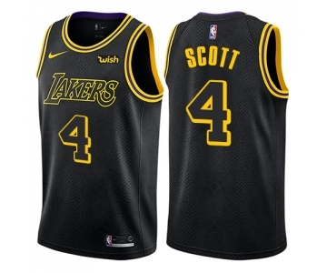 Youth Nike Los Angeles Lakers #4 Byron Scott Swingman Black NBA Jersey - City Edition