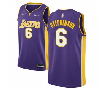 Youth Nike Los Angeles Lakers #6 Lance Stephenson Swingman Purple NBA Jersey - Statement Edition