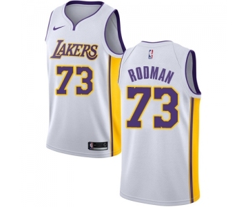 Youth Nike Los Angeles Lakers #73 Dennis Rodman Swingman White NBA Jersey - Association Edition