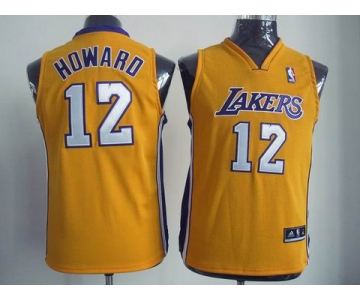 youth nba los angeles lakers #12 dwight howard yellow