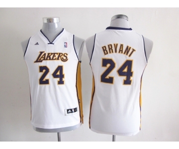 youth nba los angeles lakers #24 kobe bryant white[revolution 30 swingman]