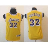 youth nba los angeles lakers #32 johnson yellow