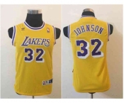 youth nba los angeles lakers #32 johnson yellow