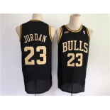 Adidas Men's Chicago Bulls #23 Michael Jordan Black Gold Retro Basketball Jersey