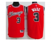 Chicago Bulls #3 Dwyane Wade Red Crabbed Typeface Throwback Stitched NBA Jersey