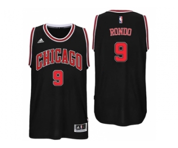 Chicago Bulls #9 Rajon Rondo Alternate Black New Swingman Jersey