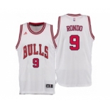 Men Chicago Bulls #9 Rajon Rondo Home White New Swingman Jersey