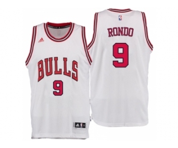 Men Chicago Bulls #9 Rajon Rondo Home White New Swingman Jersey