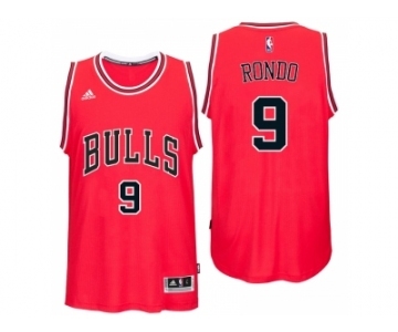 Men Chicago Bulls #9 Rajon Rondo Road Red New Swingman Jersey