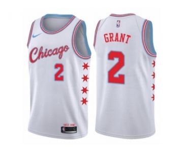 Men Nike Chicago Bulls #2 Jerian Grant Authentic White NBA Jersey - City Edition