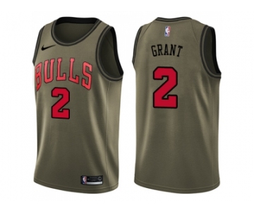 Men Nike Chicago Bulls #2 Jerian Grant Green Salute to Service NBA Swingman Jersey