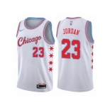 Men Nike Chicago Bulls #23 Michael Jordan Authentic White NBA Jersey - City Edition