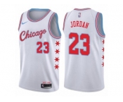 Men Nike Chicago Bulls #23 Michael Jordan Authentic White NBA Jersey - City Edition