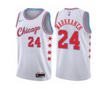 Men Nike Chicago Bulls #24 Lauri Markkanen Authentic White NBA Jersey - City Edition