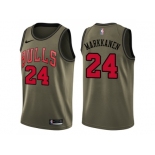 Men Nike Chicago Bulls #24 Lauri Markkanen Green Salute to Service NBA Swingman Jersey