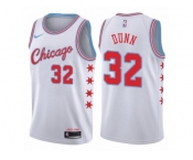 Men Nike Chicago Bulls #32 Kris Dunn Authentic White NBA Jersey - City Edition