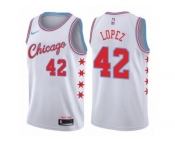 Men Nike Chicago Bulls #42 Robin Lopez Authentic White NBA Jersey - City Edition