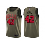 Men Nike Chicago Bulls #42 Robin Lopez Green Salute to Service NBA Swingman Jersey