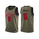 Men Nike Chicago Bulls #5 Bobby Portis Green Salute to Service NBA Swingman Jersey