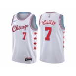 Men Nike Chicago Bulls #7 Justin Holiday Authentic White NBA Jersey - City Edition