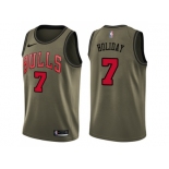 Men Nike Chicago Bulls #7 Justin Holiday Green Salute to Service NBA Swingman Jersey