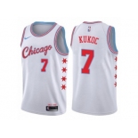 Men Nike Chicago Bulls #7 Toni Kukoc Authentic White NBA Jersey - City Edition