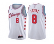 Men Nike Chicago Bulls #8 Zach LaVine Authentic White NBA Jersey - City Edition