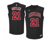 Men's Adidas Chicago Bulls #21 Jimmy Butler Authentic Black Fashion NBA Jersey